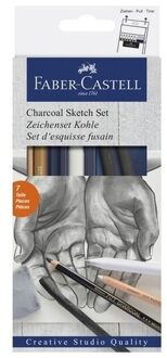Faber-Castell Tekenen met houtskool set - 7 delig - creatief hobby speelgoed Multi