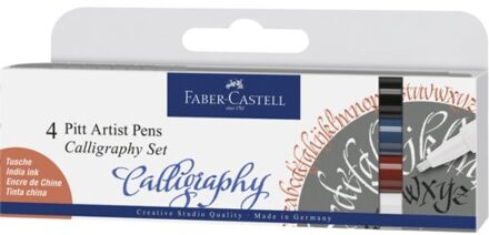 Faber-Castell tekenstift pitt artist pen kalligrafieset van 4 stuks