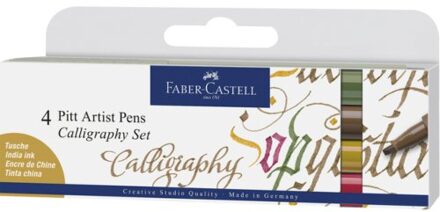 Faber-Castell tekenstift pitt artist pen kalligrafieset van 4 stuks