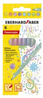 Faber-Castell Viltstiften Eberhard Faber Glitter pastel kleuren assorti 8st. EF-551009