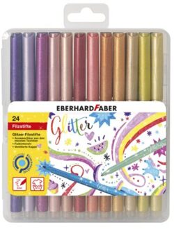 Faber-Castell Viltstiften EFA glitter assorti opbergetui á 24 kleuren EF-551024