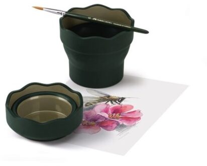 Faber-Castell Watercup Faber Castell Clic & Go donkergroen Wit
