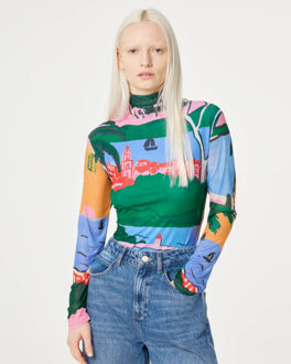 Fabienne Chapot Top lange mouw clttop51 jane - maat XL Blauw