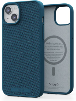 Fabric Hoesje geschikt voor iPhone 15 Plus - Premium Stof - 100% gerecycled materiaal - Deep Sea