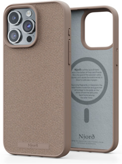 Fabric Hoesje geschikt voor iPhone 15 Pro Max - Premium Stof - 100% gerecycled materiaal - Pink Sand