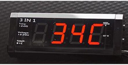 Fabriek Direct Auto Voltmeter Thermometer Tijd Drie In Een Blauw Licht Rood Licht Multifunctionele Elektronische Horloge