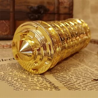 Fabriek Hoge Qualtiy Da Vinci Code Mini Cryptex Lock -Wit & Zwart goud