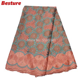 Fabriek Prijs Kant Stof Jurk Bloem Lijn Franse Netto Afrika Netto PS756 roze