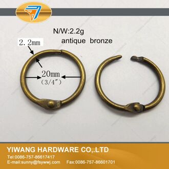 Fabrikant direct goede antieke bronzen kalender ring collectie kaarten ring 10 stks/pakket sleutelhanger 20mm