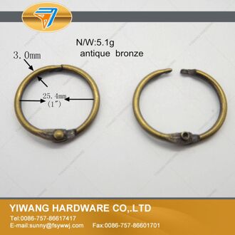 Fabrikant direct goede antieke bronzen kalender ring collectie kaarten ring 10 stks/pakket sleutelhanger 25mm