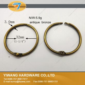 Fabrikant direct goede antieke bronzen kalender ring collectie kaarten ring 10 stks/pakket sleutelhanger 32mm