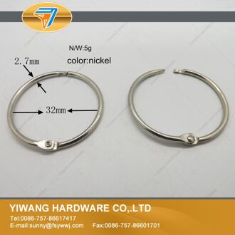Fabrikant direct Hoogwaardige Metalen Tag Boek Ring kaarten binding ring gemaakt in China goedkope licht grijs