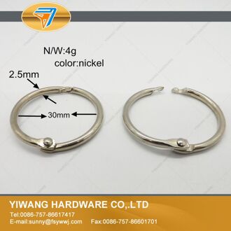 Fabrikant direct Hoogwaardige Metalen Tag Boek Ring kaarten binding ring gemaakt in China goedkope Paars