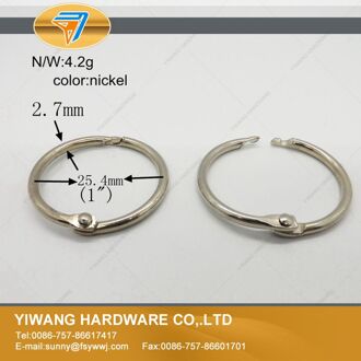 Fabrikant direct Hoogwaardige Metalen Tag Boek Ring kaarten binding ring gemaakt in China goedkope Rood