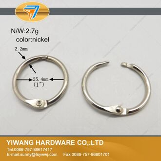 Fabrikant direct Hoogwaardige Metalen Tag Boek Ring kaarten binding ring gemaakt in China goedkope wit