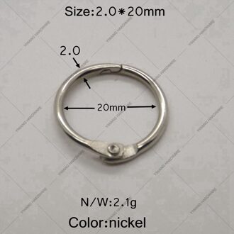 Fabrikant direct producten vernikkelen collection ring kalender cirkel 10 stks/pakket O ring 20mm