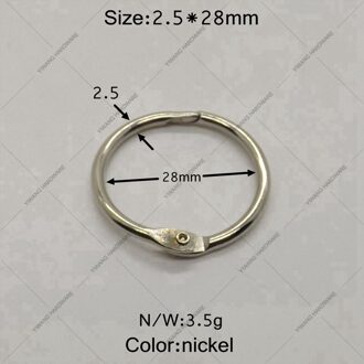 Fabrikant direct producten vernikkelen collection ring kalender cirkel 10 stks/pakket O ring 28mm