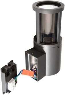 Facado II buitenwandlamp, grijs/smokegrijs Ø 11 cm IP65 metaal donkergrijs metallic RAL 840-M, rookgrijs