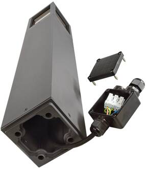 Facado II tuinpadverlichting, hoogte 65 cm, grijs/rook, 11 x 11 cm IP65 donkergrijs metallic RAL 840-M, rookgrijs