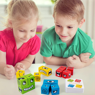 Face-changing Rubik's Cube Building Blocks Children's Logical Thinking Training Benefit Intelligence Parent-Child Board Game Woo
