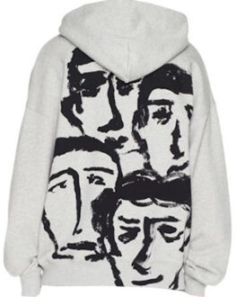 Face Design Skate Fit Grauer Kapuzenpullover Grijs