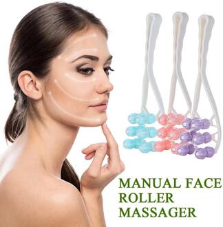Face Lift Up Slimming Flower Shape Anti Wrinkle Improve Relaxation Facial Massager Rollers Manual Portable Cosmetic Makeup Tools willekeurig kleur