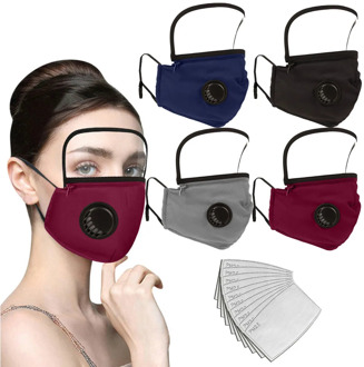 Face Maks Adult Mouth masks+Filters And Detachable Eye Shield Facemasks PM2.5 Respirator Mouth-muffle protective reusable Mask