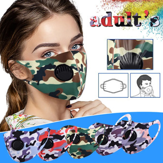 Face Mask Camouflage Printed Washable Reusable Breathable Unisex Mouth Mask Dustproof Anti Foggy Haze Pollution Mask Mascarilla