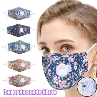 Face Mask Women Print Adjustable Reusable Breathable Valve Safe Protection Mask Face Cover Mascarilla Cycling Earloop Respirator
