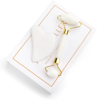 Face Massage Jade Roller White Natural Stone Crystal Slimmer Lift Wrinkle Double Chin Remover Beauty Care Slimming Tools