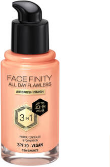 Facefinity All Day Flawless 3 in 1 Vegan Foundation 30ml (Various Shades) - C80 - BRONZE