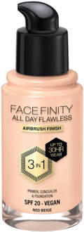 Facefinity All Day Flawless 3 in 1 Vegan Foundation 30ml (Various Shades) - N55 - BEIGE