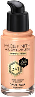 Facefinity All Day Flawless 3 in 1 Vegan Foundation 30ml (Various Shades) - N75 - GOLDEN