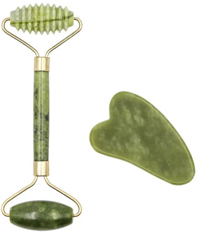 Facial Massage Roller Guasha Board Double Heads Jade Stone Face Lift Body Skin Relaxation Slimming Beauty Neck Thin Lift