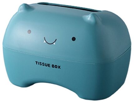 Facial Tissue Box, Tissue Dispenser Papieren Handdoek Doos, Cartoon Tissue Container Voor Thuis/Kantoor Decoratie blauw