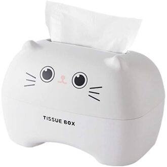 Facial Tissue Box, Tissue Dispenser Papieren Handdoek Doos, Cartoon Tissue Container Voor Thuis/Kantoor Decoratie wit