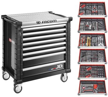 Facom Jet Gereedschapswagen 8 laden M4A | met 6 gevulde laden | Zwart - JETCM215GBNL