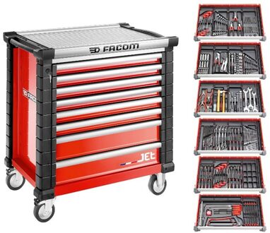 Facom JETCMM215BNL Gereedschapswagen 8 laden M4A | Foam met 6 gevulde laden | Rood - JETCMM215BNL