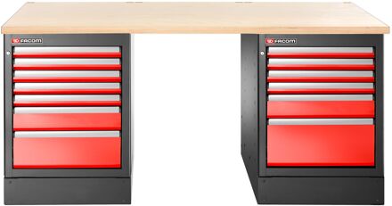 Facom JLS3 Werkbank | 13 Laden | Houten Bovenblad | Hoog - JLS3-2MW13DH