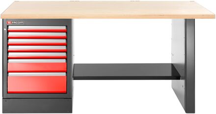 Facom JLS3 Werkbank | 7 Laden | Houten Bovenblad | Hoog - JLS3-2MW7DH