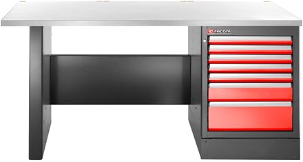 Facom JLS3 Werkbank | 7 Laden | Inox Bovenblad | Hoog - JLS3-2MS7DH