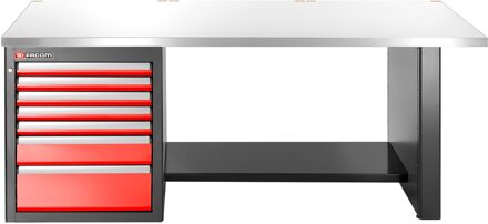 Facom JLS3 Werkbank | 7 Laden | Inox Bovenblad | Laag - JLS3-2MS7DL