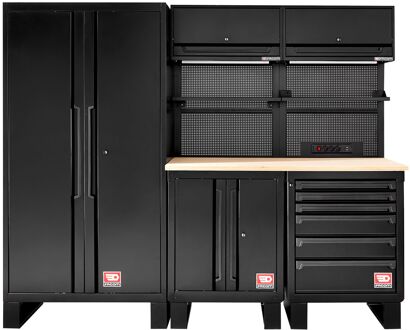 Facom RWS2 - Set | 2,45m Houten Blad | Zwart - RWS2-9BS