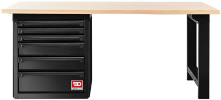 Facom RWS2 Werkbank | Houten Blad | Zwart - RWS2-2MW6DBS