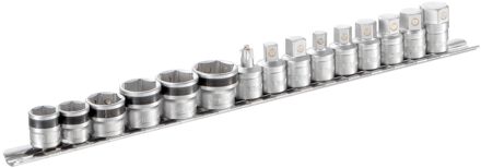 Facom Set van 15 Magnetische Aftapbits en Doppen op Rek - MB-J15