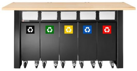 Facom Set van 5 afvalsorteerbakken | JLS3-5BINS JLS3-5BINS