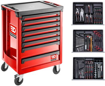 Facom SPOTLIGHTBNL ROLL.8M3A Gevulde Gereedschapswagen Rood - SPOTLIGHTBNL