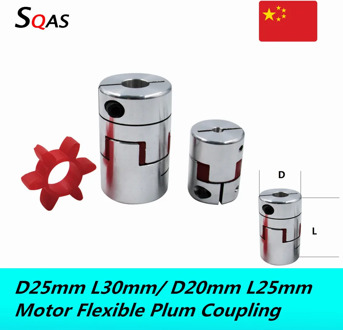 Factory 1Pcs inner hole 4/5/6/6.35/7/8/9/10mm D25mm L30mm/ D20mm L25mm Motor Flexible Plum Coupling Shaft Coupler for connection