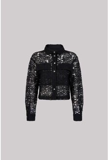 Fae jasje cl crochet long sleeve black - maat 38 Zwart