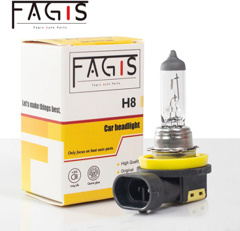 Fagis 1Pcs US Brand H8 Halogen Bulb Fog Lights White 12V 35W 3350K PGJ19-1 UV Quartz Glass Car HeadLight Auto Halogen Lamp